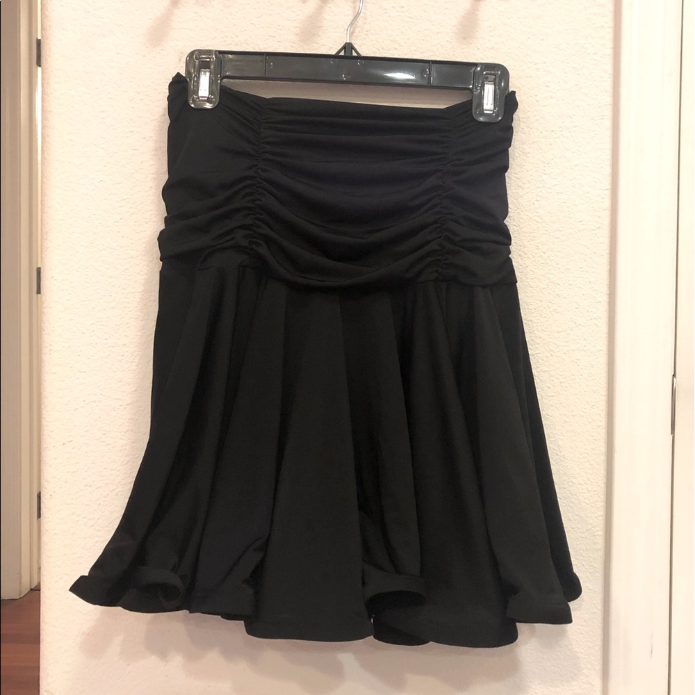 Black ruched Latin ballroom dance practice skirt